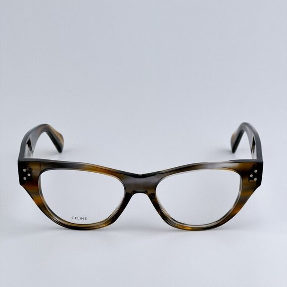Celine CL50040I 055 BRAND NEW Eyeglasses Striped Blue Brown Havana Women Cat Eye - Picture 1 of 10